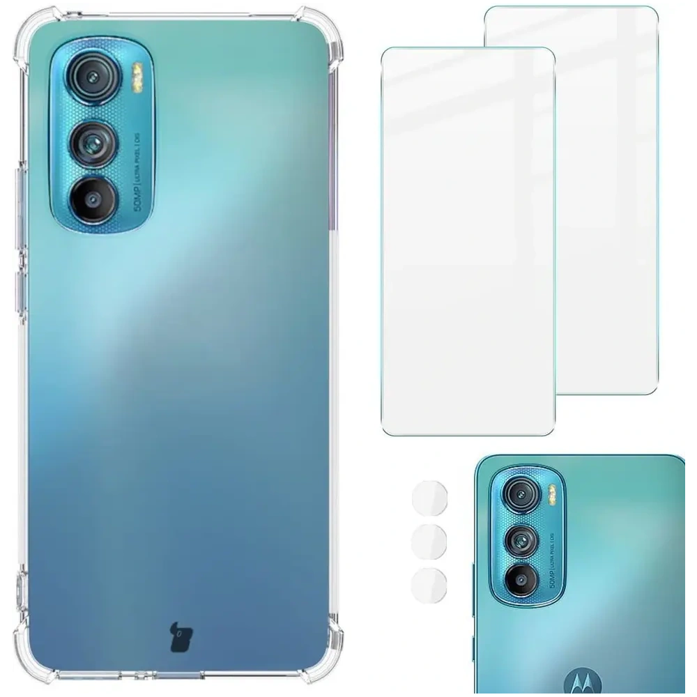 Hurtownia GSM - Etui + 2x szkło na ekran + obiektyw Bizon Case Clear Pack do Moto Edge 30 przezroczyste - BIZ451 - {ean13} - Hurt
