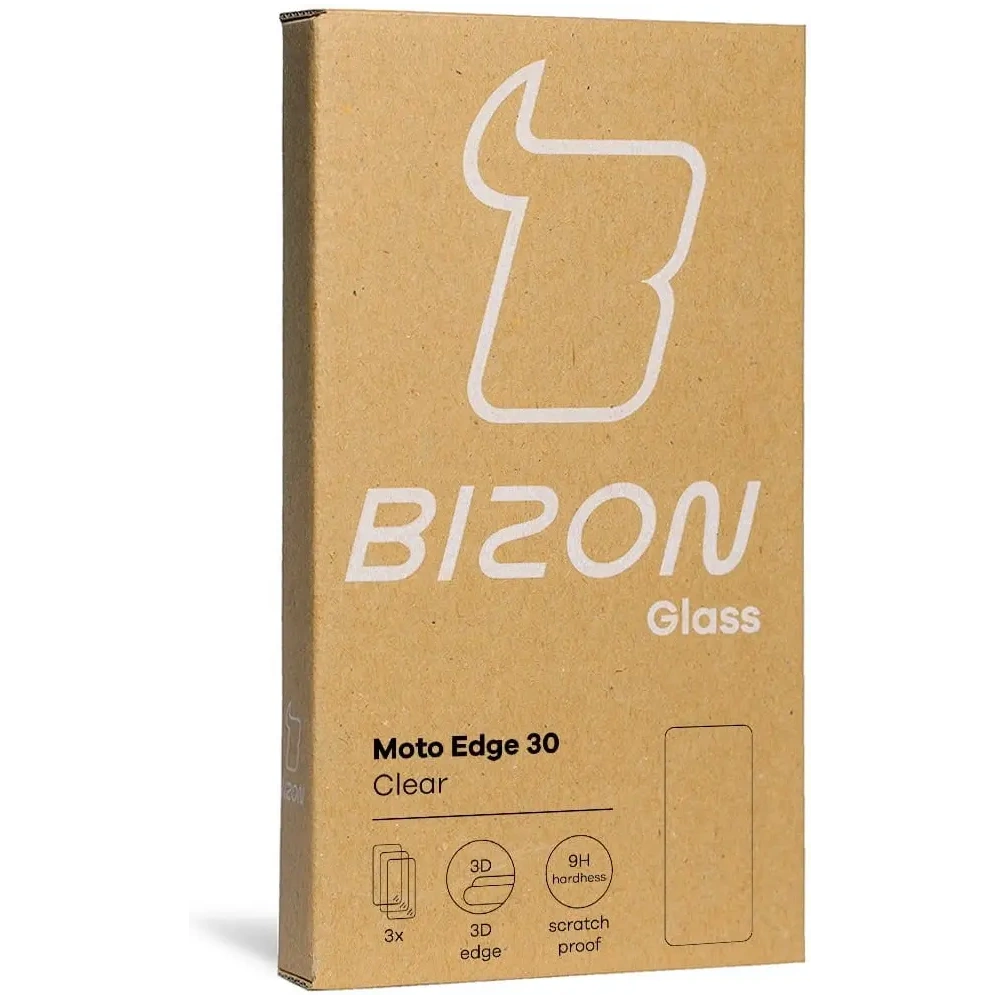 Wholesale Bizon Glass Clear tempered glass - 3 pcs. + lens glass Motorola Edge 30 - BIZ454 - {ean13} - Hurt