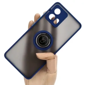 Wholesale Bizon Case Hybrid Ring Motorola Edge 30 Fusion smoky with a navy blue frame - BIZ457 - {ean13} - Hurt