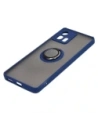 Etui z uchwytem na palec Bizon Case Hybrid Ring do Motorola Edge 30 Fusion przydymione z granatową ramką