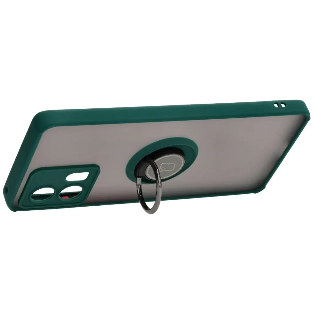 Hurtownia GSM - Bizon Case Hybrid Ring Motorola Edge 30 Fusion rauchig mit einem dunkelgrünen Rahmen - BIZ458 - {ean13} - Hurt