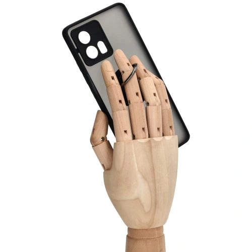 Etui z uchwytem na palec Bizon Case Hybrid Ring do Motorola Edge 30 Fusion przydymione z czarną ramką