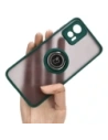 Bizon Case Hybrid Ring Motorola Edge 30 Neo rauchig mit einem dunkelgrünen Rahmen