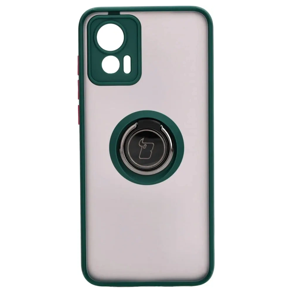 Wholesale Bizon Case Hybrid Ring Motorola Edge 30 Neo smoky with a dark green frame - BIZ461 - {ean13} - Hurt