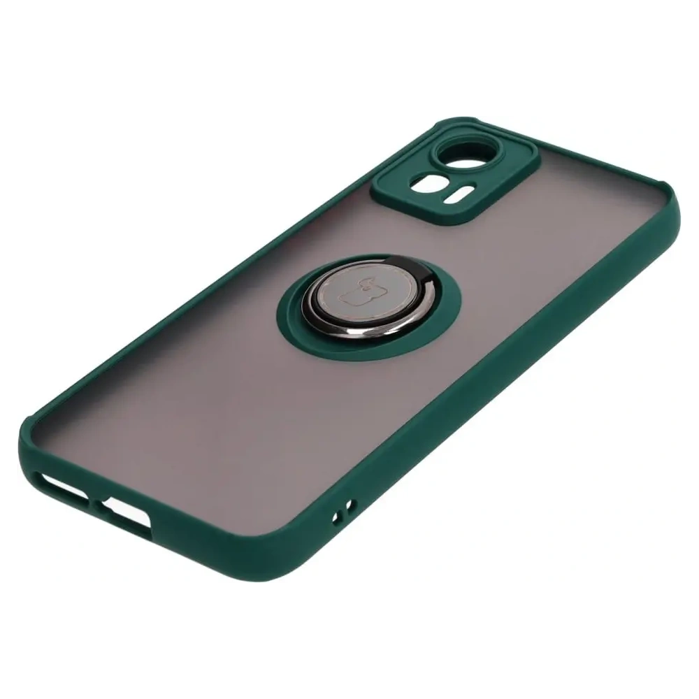 Hurtownia GSM - Caz Bizon Hybrid Ring Motorola Edge 30 Neo fumuriu cu un cadru verde închis - BIZ461 - {ean13} - Hurt