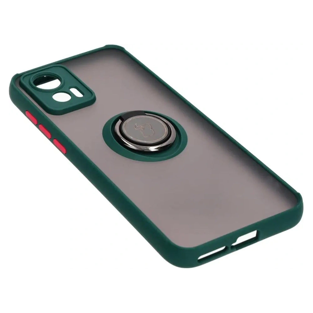 Hurtownia GSM - Caz Bizon Hybrid Ring Motorola Edge 30 Neo fumuriu cu un cadru verde închis - BIZ461 - {ean13} - Hurt