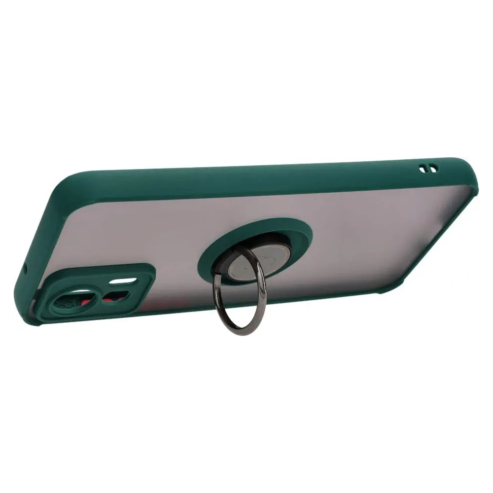 Hurtownia GSM - Caz Bizon Hybrid Ring Motorola Edge 30 Neo fumuriu cu un cadru verde închis - BIZ461 - {ean13} - Hurt