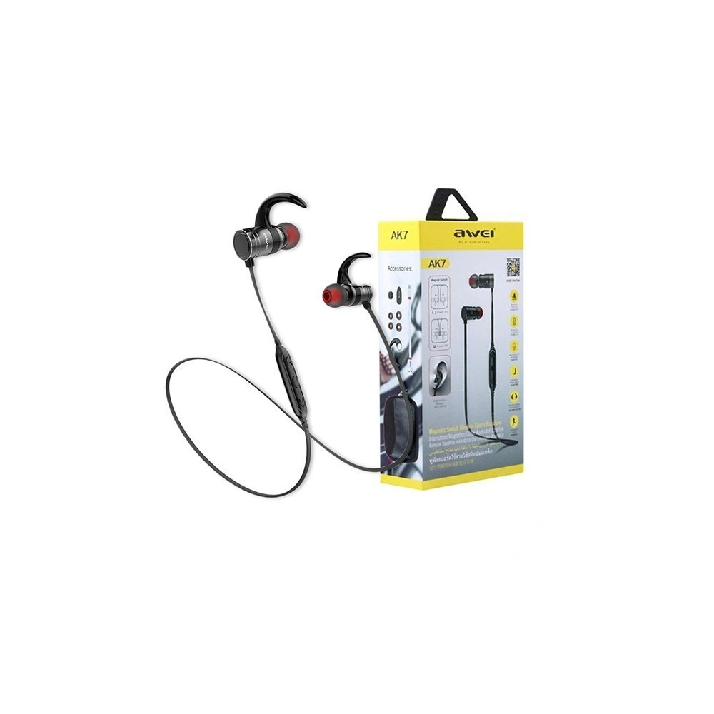 Hurtownia GSM - AWEI słuchawki sportowe Bluetooth AK7 czarny/black Magnetic switch - AWEI031BLK - {ean13} - Hurt