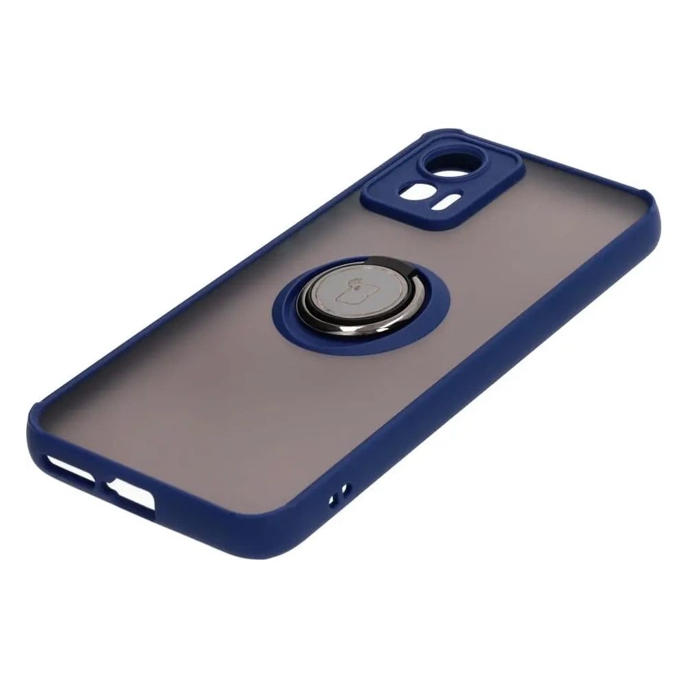 Hurtownia GSM - Caz Hybrid Ring Bizon Motorola Edge 30 Neo fumuriu cu un cadru bleu marin - BIZ462 - {ean13} - Hurt