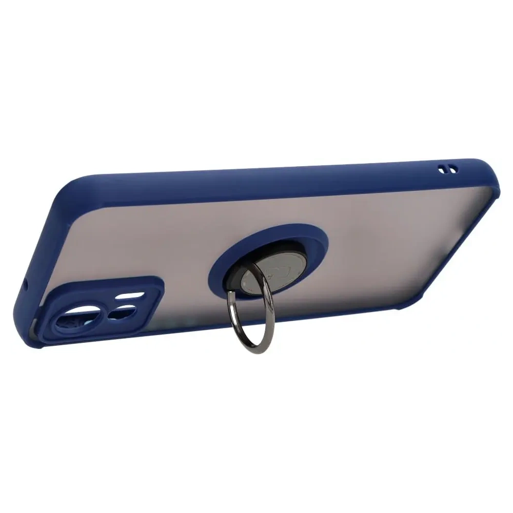 Hurtownia GSM - Pouzdro s úchopem na prst Bizon Case Hybrid Ring pro Motorola Edge 30 Neo kouřové s modrým rámem - BIZ462 - {ean13} - Hurt
