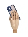 Hurtownia GSM - Caz Hybrid Ring Bizon Motorola Edge 30 Neo fumuriu cu un cadru bleu marin - BIZ462 - {ean13} - Hurt