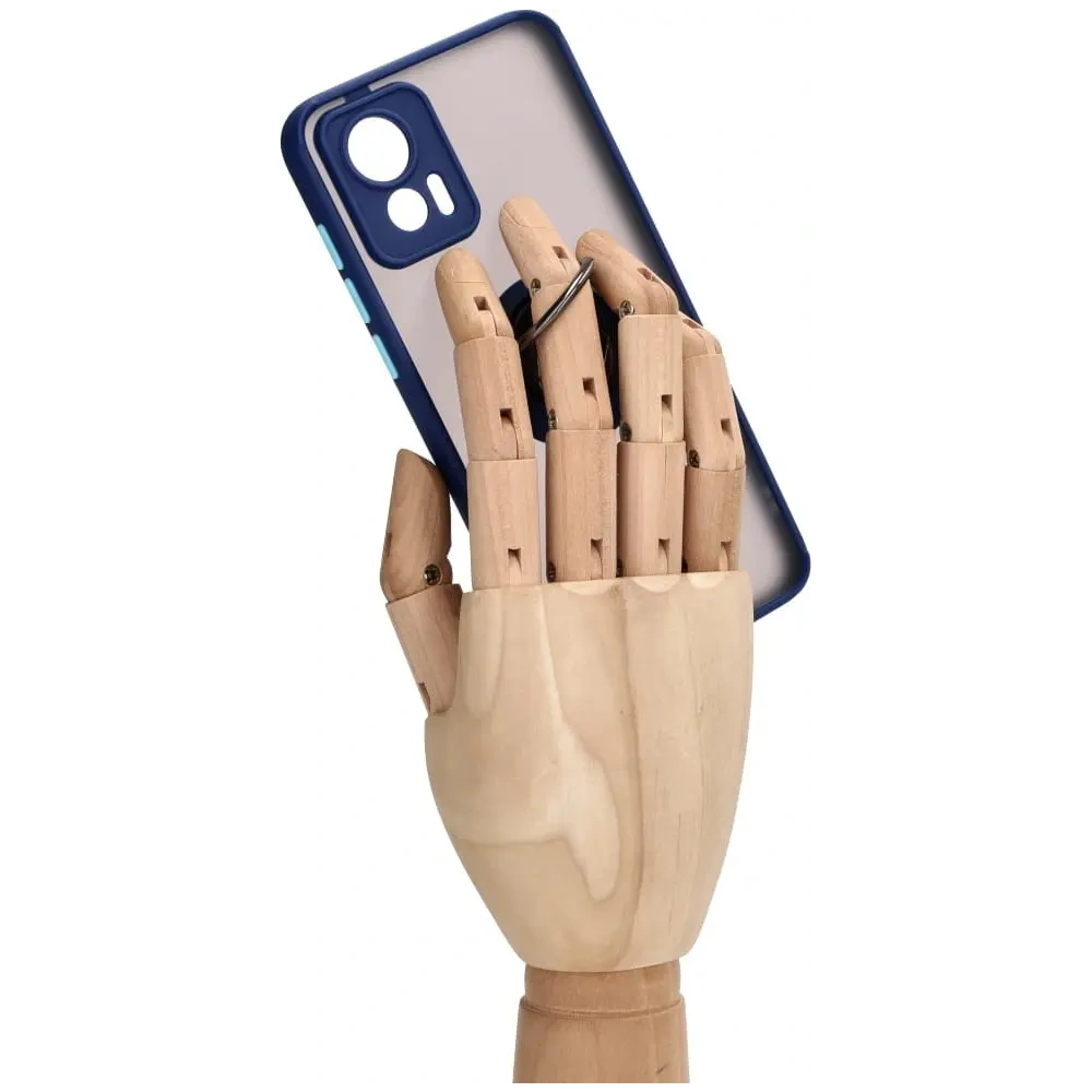 Hurtownia GSM - Caz Hybrid Ring Bizon Motorola Edge 30 Neo fumuriu cu un cadru bleu marin - BIZ462 - {ean13} - Hurt