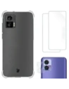 Bizon Case Clear Pack-Hülle + 2x Bildschirmfolie + Objektivschutz für Motorola Moto Edge 30 Neo klar