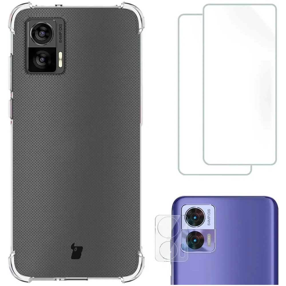 Hurtownia GSM - Bizon Case Clear Pack tok + 2x kijelzőfólia + lencsevédő Motorola Moto Edge 30 Neo átlátszó - BIZ463 - {ean13} - Hurt