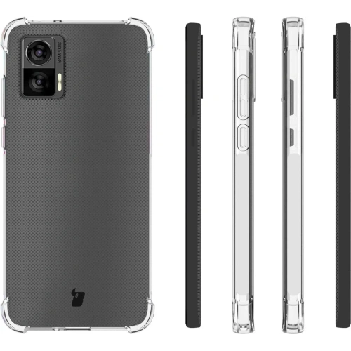 Etui + 2x folia + obiektyw Bizon Case Clear Pack do Motorola Moto Edge 30 Neo przezroczyste