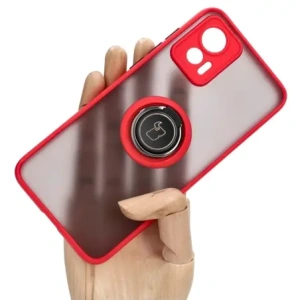 Hurtownia GSM - Bizon Case Hybrid Gyűrű Motorola Edge 30 Neo füstös színben, piros kerettel. - BIZ464 - {ean13} - Hurt