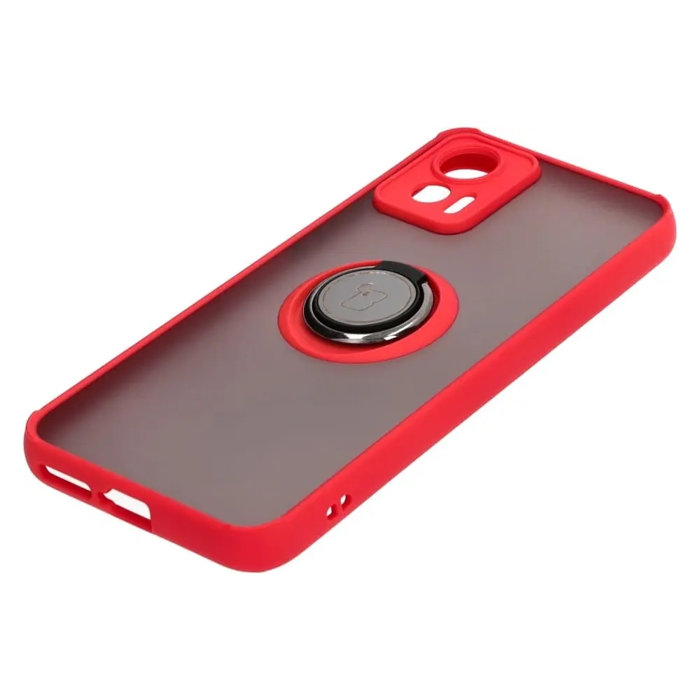 Hurtownia GSM - Bizon Case Hybrid Ring Motorola Edge 30 Neo rauchig mit rotem Rahmen - BIZ464 - {ean13} - Hurt