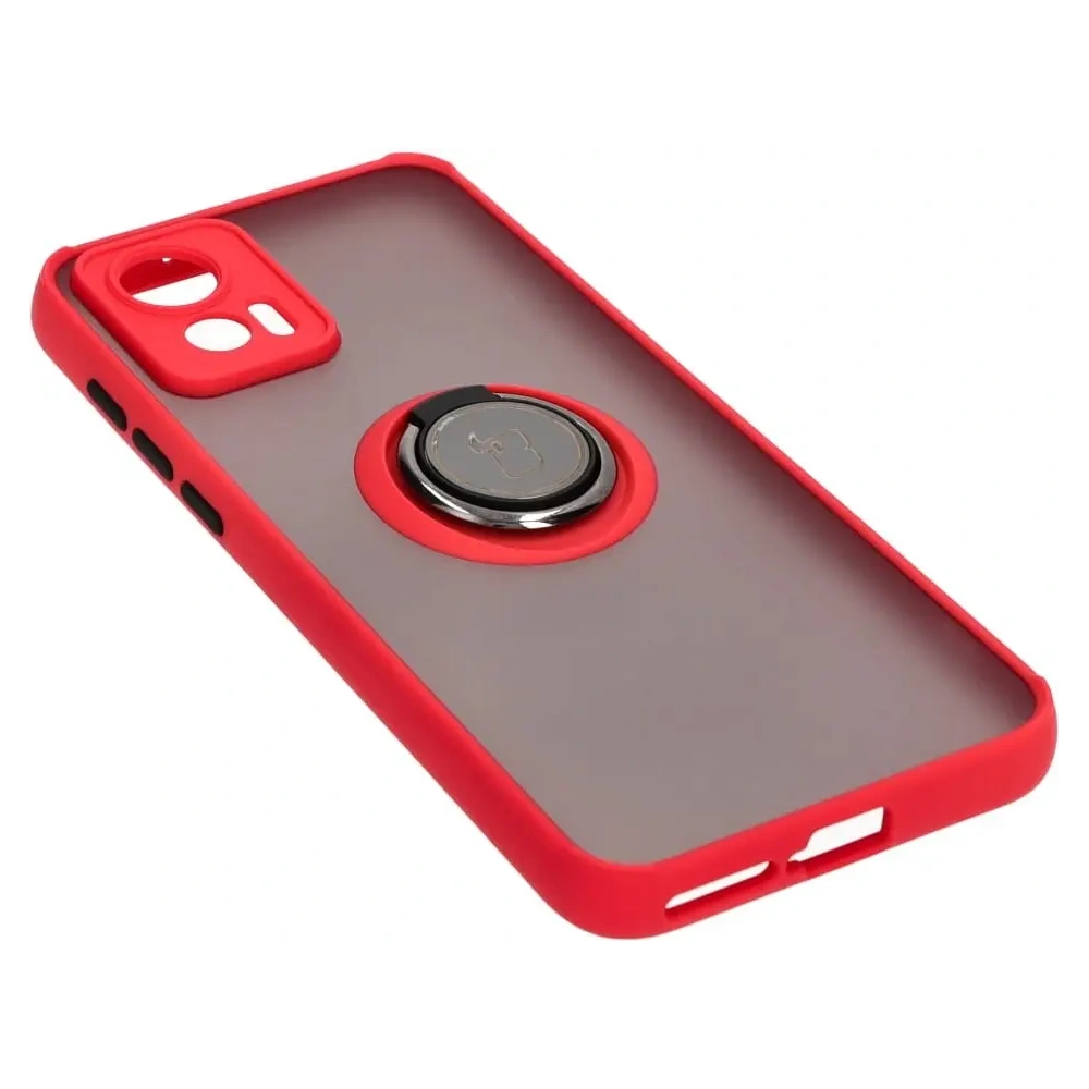Hurtownia GSM - Bizon Case Hybrid Ring Motorola Edge 30 Neo rauchig mit rotem Rahmen - BIZ464 - {ean13} - Hurt
