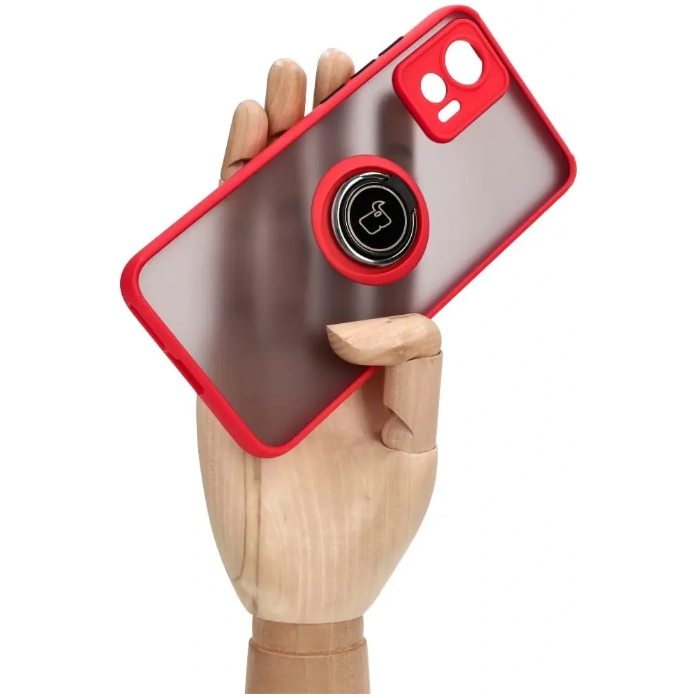 Hurtownia GSM - Bizon Case Hybrid Ring Motorola Edge 30 Neo rauchig mit rotem Rahmen - BIZ464 - {ean13} - Hurt