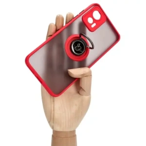Hurtownia GSM - Bizon Case Hybrid Gyűrű Motorola Edge 30 Neo füstös színben, piros kerettel. - BIZ464 - {ean13} - Hurt