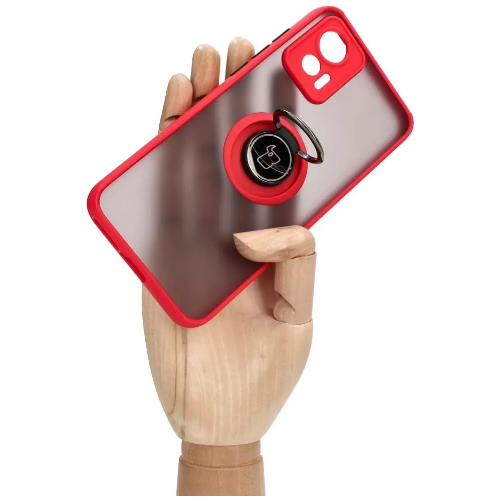 Hurtownia GSM - Bizon Case Hybrid Ring Motorola Edge 30 Neo rauchig mit rotem Rahmen - BIZ464 - {ean13} - Hurt