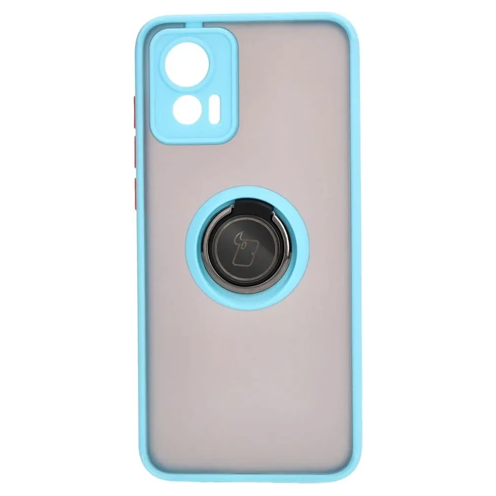 Hurtownia GSM - Pouzdro s prstovým úchytem Bizon Case Hybrid Ring pro Motorola Edge 30 Neo kouřové s jasně modrým rámečkem. - BIZ465 - {ean13} - Hurt