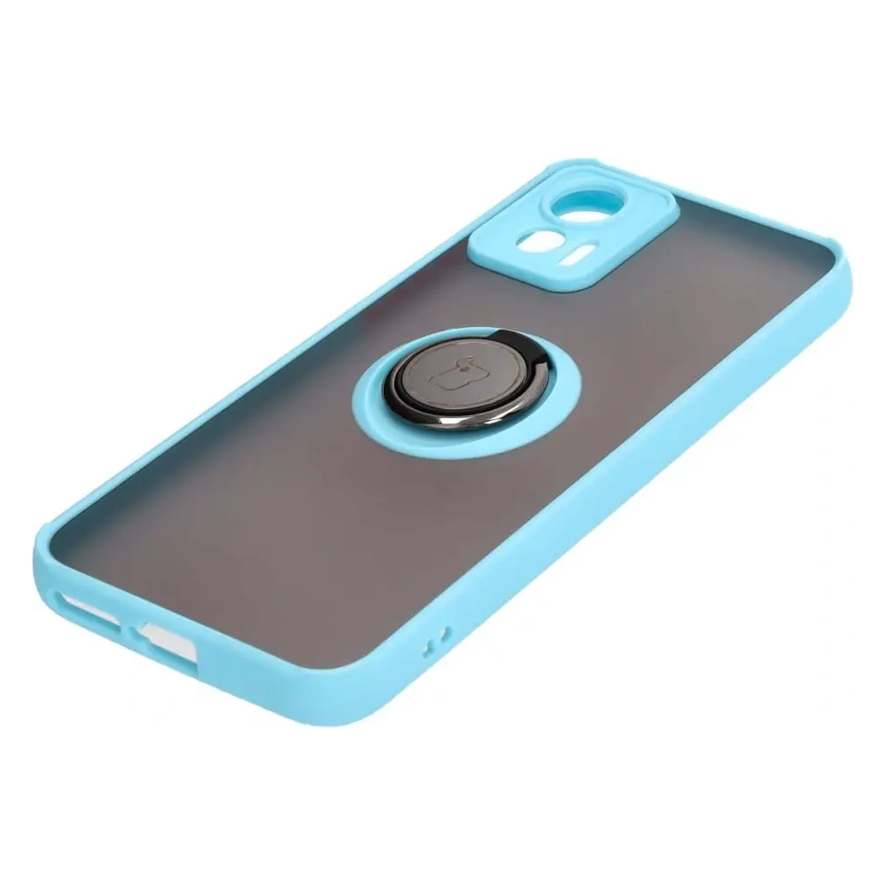Hurtownia GSM - Pouzdro s prstovým úchytem Bizon Case Hybrid Ring pro Motorola Edge 30 Neo kouřové s jasně modrým rámečkem. - BIZ465 - {ean13} - Hurt