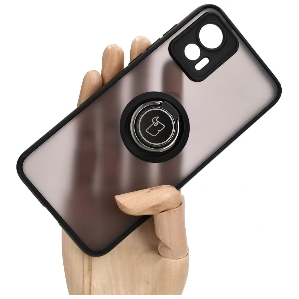 Hurtownia GSM - Etui s úchopem na prst Bizon Case Hybrid Ring pro Motorola Edge 30 Neo kouřové s černým rámem - BIZ466 - {ean13} - Hurt