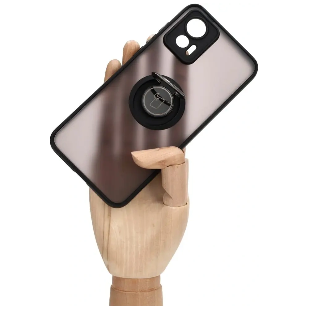 Hurtownia GSM - Etui s úchopem na prst Bizon Case Hybrid Ring pro Motorola Edge 30 Neo kouřové s černým rámem - BIZ466 - {ean13} - Hurt