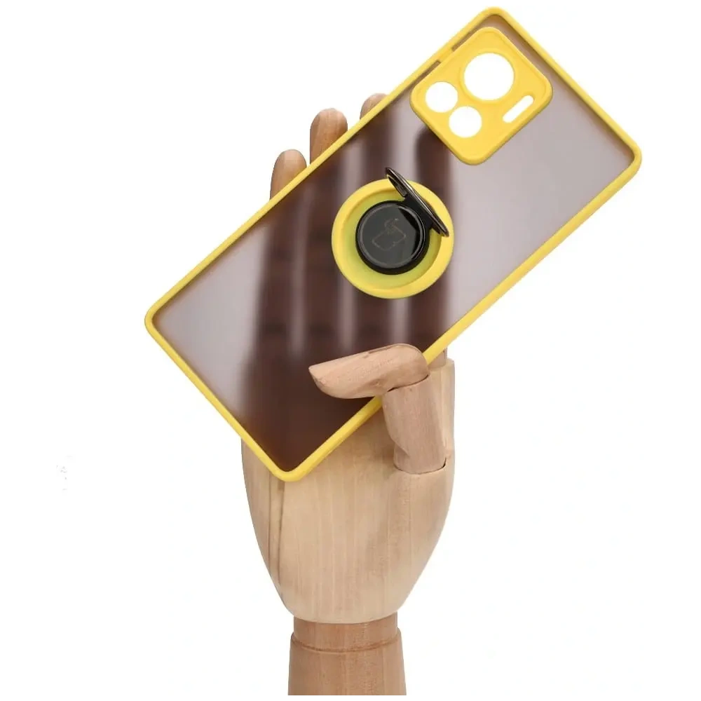 Hurtownia GSM - Bizon Case Hybrid Ring Motorola Edge 30 Ultra füstös sárga kerettel - BIZ471 - {ean13} - Hurt