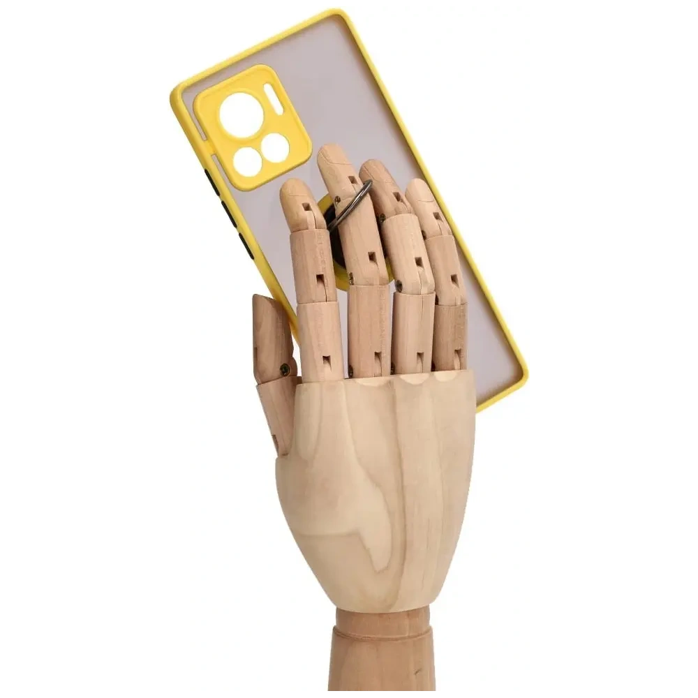Wholesale Bizon Case Hybrid Ring Motorola Edge 30 Ultra smoky with a yellow frame - BIZ471 - {ean13} - Hurt