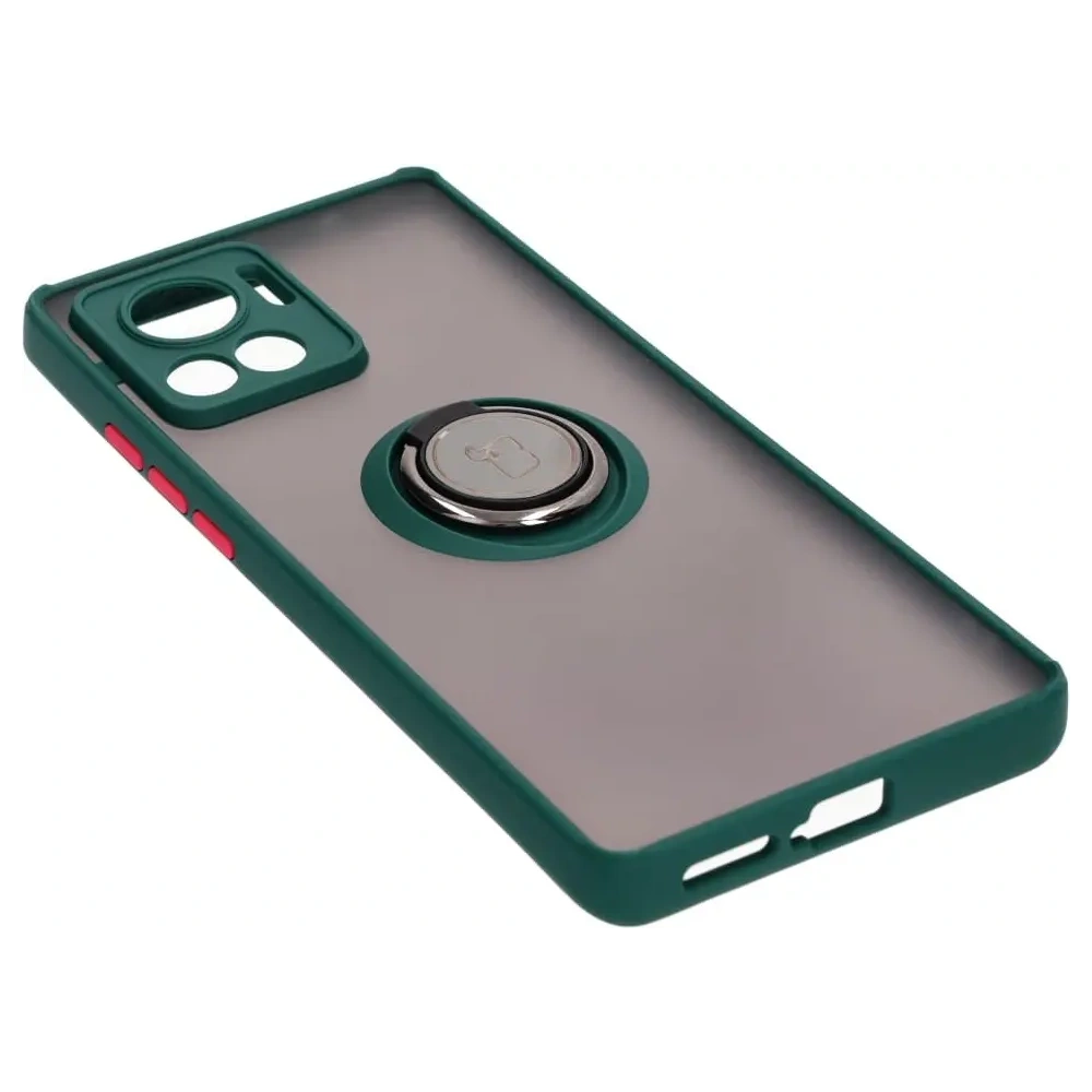 Wholesale Bizon Case Hybrid Ring Motorola Edge 30 Ultra smoky with a dark green frame - BIZ472 - {ean13} - Hurt
