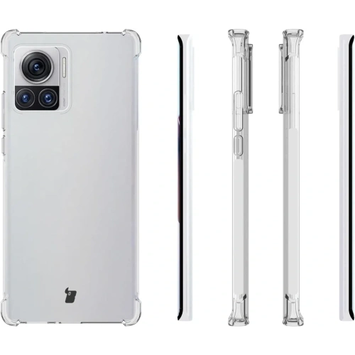 Etui + 2x folia + obiektyw Bizon Case Clear Pack do Motorola Moto Edge 30 Ultra przezroczyste