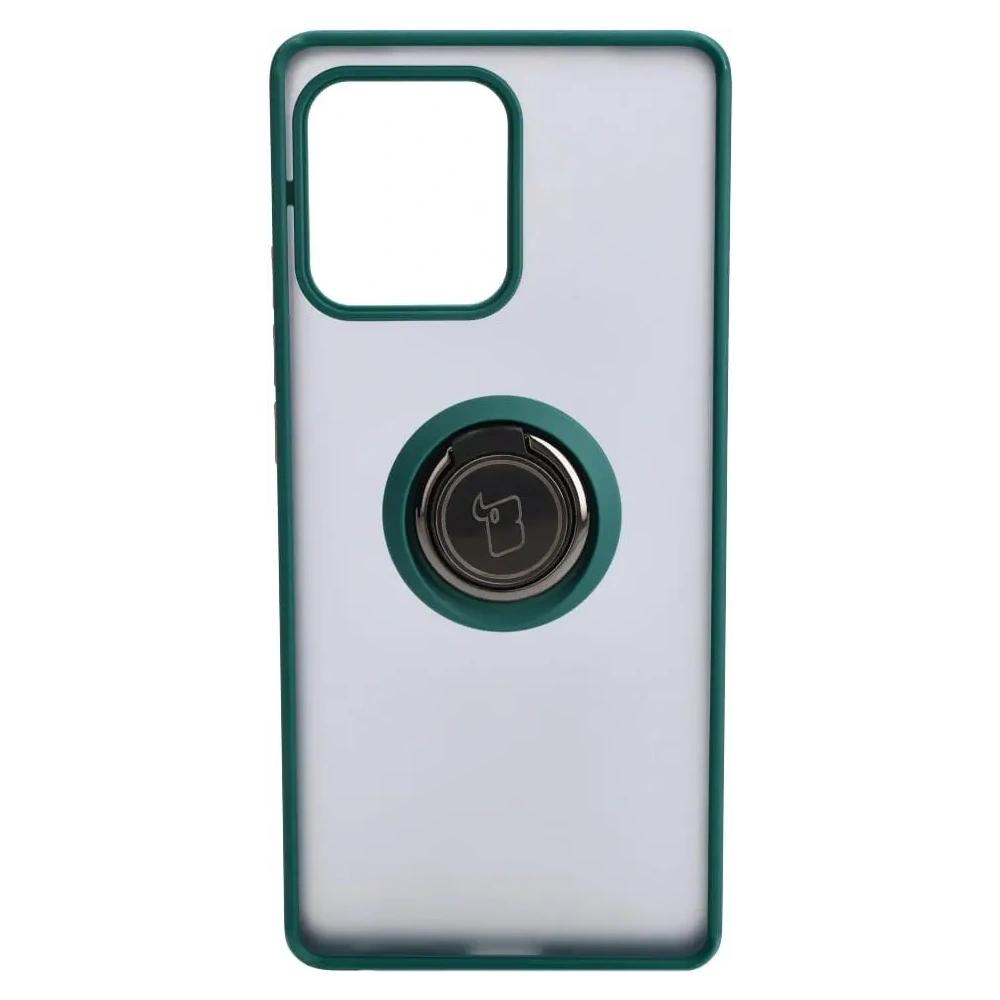 Hurtownia GSM - Etui s úchytem na prst Bizon Case Hybrid Ring pro Motorola Edge 40 Pro kouřové s tmavě zeleným rámem - BIZ476 - {ean13} - Hurt