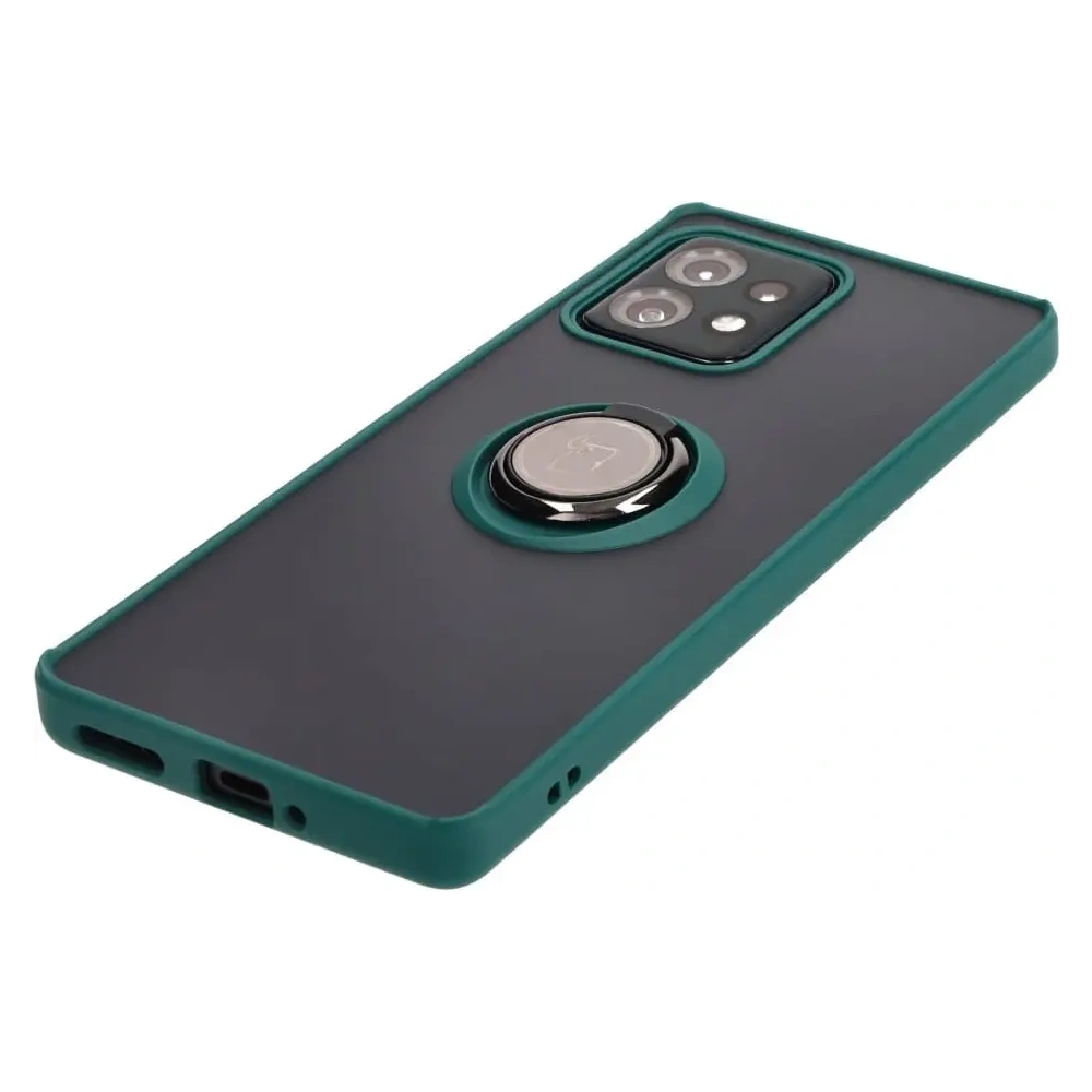 Hurtownia GSM - Etui s úchytem na prst Bizon Case Hybrid Ring pro Motorola Edge 40 Pro kouřové s tmavě zeleným rámem - BIZ476 - {ean13} - Hurt