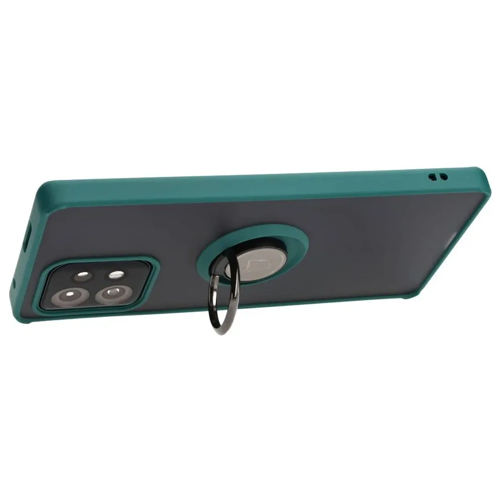 Hurtownia GSM - Etui s úchytem na prst Bizon Case Hybrid Ring pro Motorola Edge 40 Pro kouřové s tmavě zeleným rámem - BIZ476 - {ean13} - Hurt