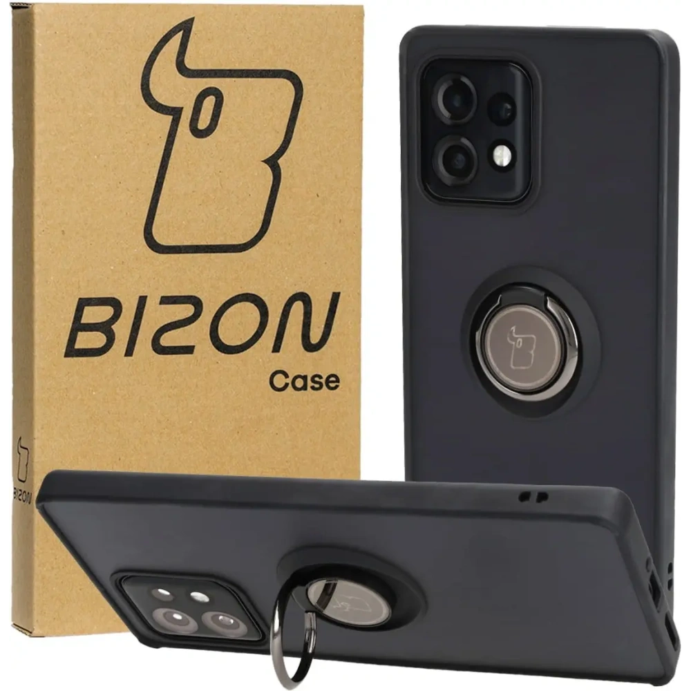 Wholesale Bizon Case Hybrid Ring Motorola Edge 40 Pro smoky with a black frame - BIZ477 - {ean13} - Hurt