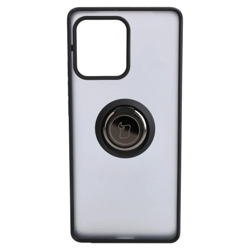 Etui z uchwytem na palec Bizon Case Hybrid Ring do Motorola Edge 40 Pro przydymione z czarną ramką
