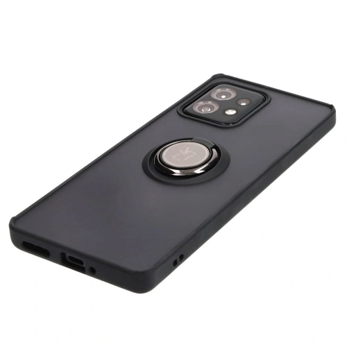 Etui z uchwytem na palec Bizon Case Hybrid Ring do Motorola Edge 40 Pro przydymione z czarną ramką