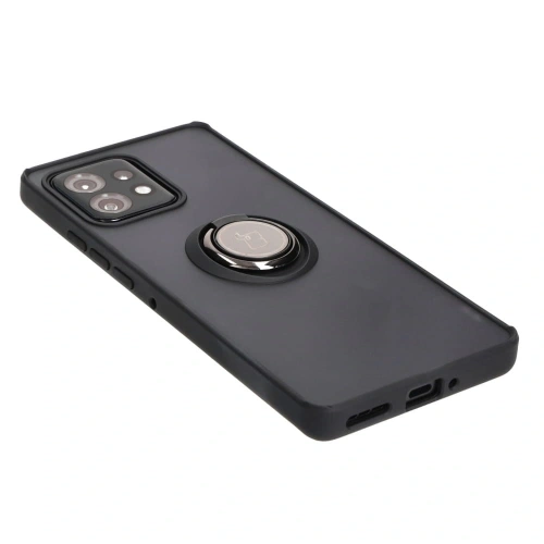 Etui z uchwytem na palec Bizon Case Hybrid Ring do Motorola Edge 40 Pro przydymione z czarną ramką