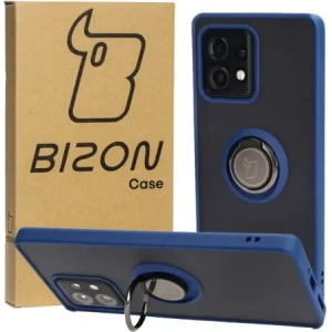 Hurtownia GSM - Caz Bizon Hybrid Ring Motorola Edge 40 Pro fumuriu cu un cadru albastru închis. - BIZ478 - {ean13} - Hurt