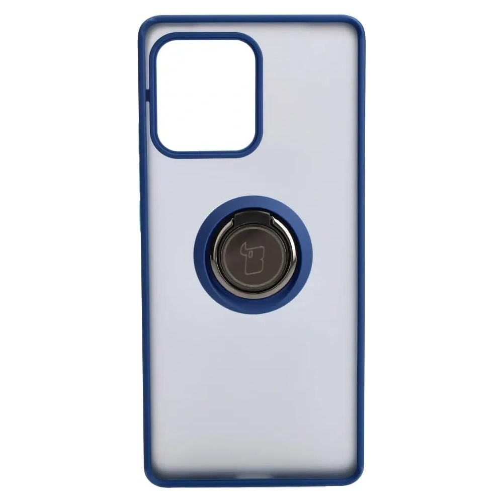 Hurtownia GSM - Caz Bizon Hybrid Ring Motorola Edge 40 Pro fumuriu cu un cadru albastru închis. - BIZ478 - {ean13} - Hurt