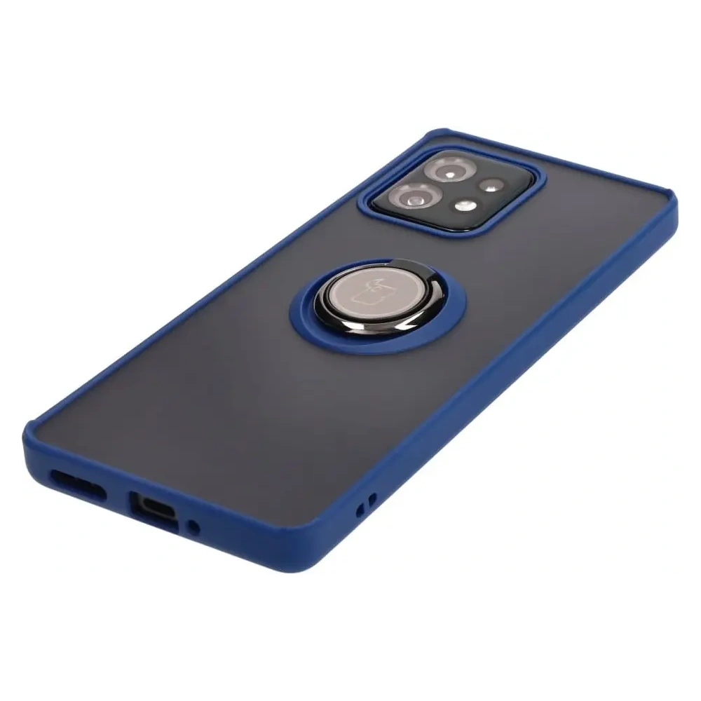 Hurtownia GSM - Caz Bizon Hybrid Ring Motorola Edge 40 Pro fumuriu cu un cadru albastru închis. - BIZ478 - {ean13} - Hurt