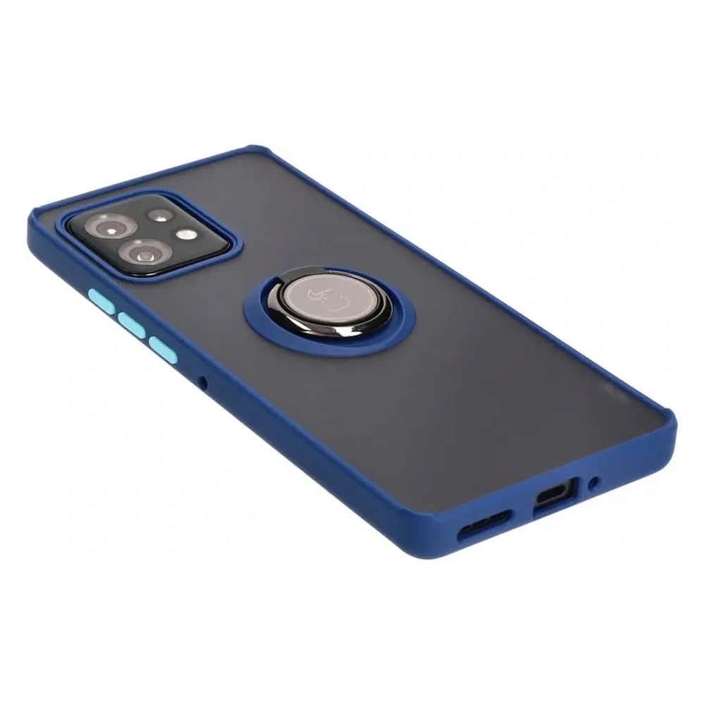 Hurtownia GSM - Caz Bizon Hybrid Ring Motorola Edge 40 Pro fumuriu cu un cadru albastru închis. - BIZ478 - {ean13} - Hurt