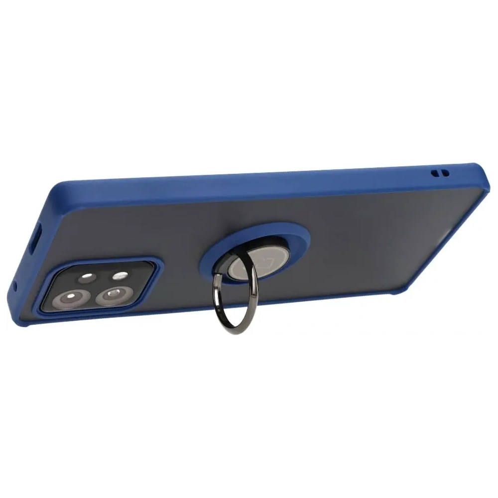 Hurtownia GSM - Caz Bizon Hybrid Ring Motorola Edge 40 Pro fumuriu cu un cadru albastru închis. - BIZ478 - {ean13} - Hurt