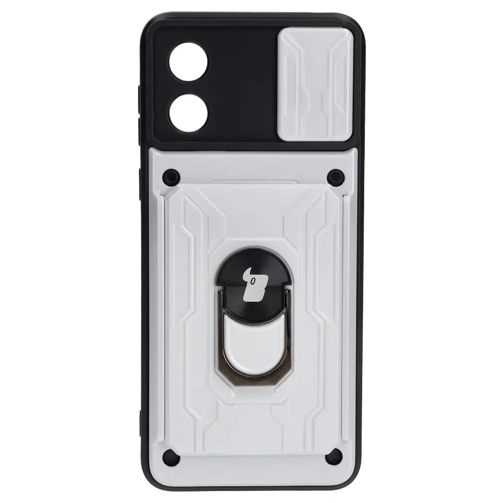 Hurtownia GSM - Bizon Case Camshield Kartensteckplatz Ring Motorola Moto E13 5G weiß - BIZ481 - {ean13} - Hurt