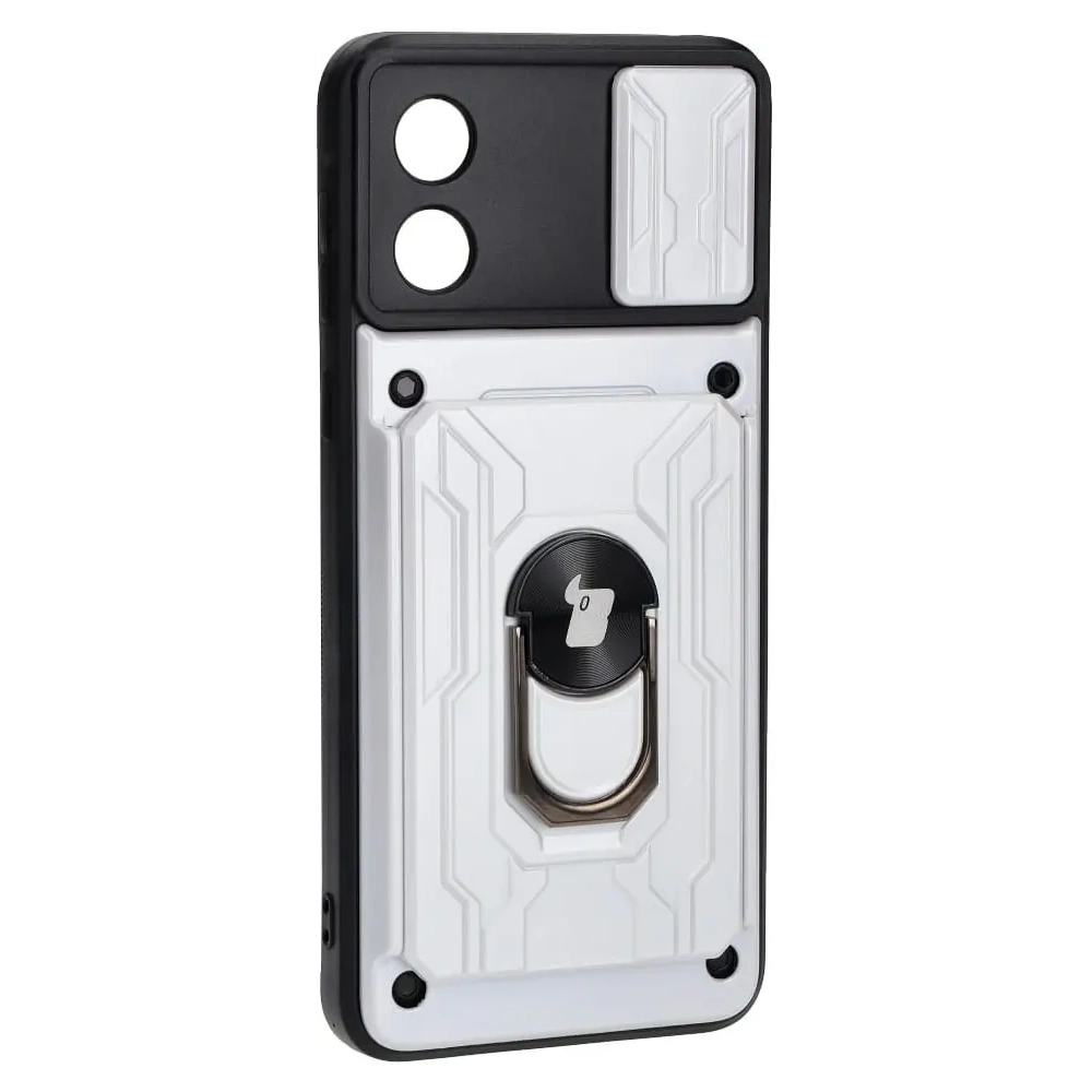 Hurtownia GSM - Bizon Case Camshield Kartensteckplatz Ring Motorola Moto E13 5G weiß - BIZ481 - {ean13} - Hurt