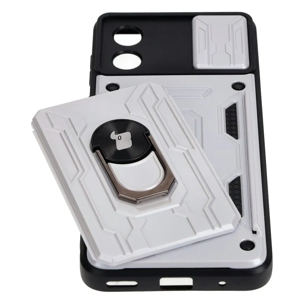 Hurtownia GSM - Bizon Case Camshield Kartensteckplatz Ring Motorola Moto E13 5G weiß - BIZ481 - {ean13} - Hurt
