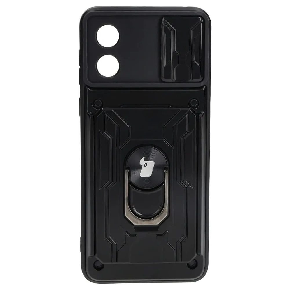 Hurtownia GSM - Bizon Case Camshield Card Slot Ring Motorola Moto E13 5G negru - BIZ484 - {ean13} - Hurt