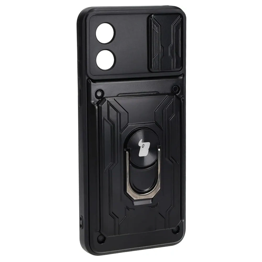 Hurtownia GSM - Bizon Case Camshield Card Slot Ring Motorola Moto E13 5G negru - BIZ484 - {ean13} - Hurt